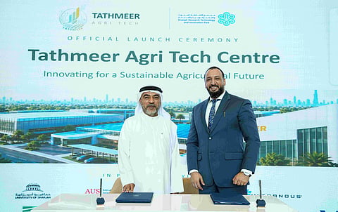 Hussain Al Mahmoudi, Chief Executive Officer of the Sharjah Research, Technology and Innovation Park (SPARK), and Layth Dwairi, CEO & Co-Founder of Tathmeer Agri Tech.