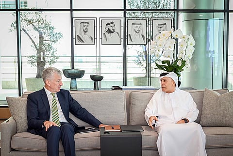 Al Tayer and Griffiths during the meeting.