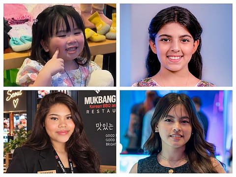 Clockwise from top left: Zia Amanda Treyes, AlDhabi AlMheiri, Juliana Dimayuga Guinguing, and Gleryll Balagosa