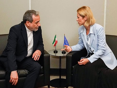 European Union foreign policy chief Kaja Kallas and Iranian Foreign Minister Abbas Araghchi (Photo/X@kajakallas)