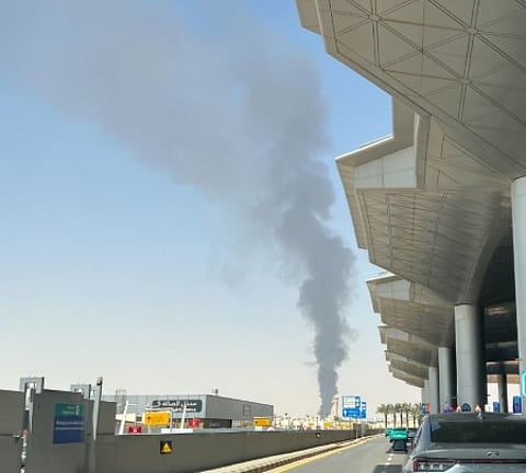 King Khalid International Airport in Riyadh as flight operations face disruption.