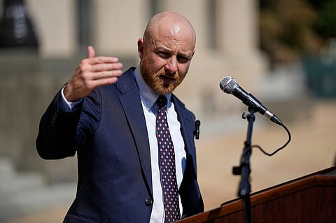 Luke Ihnen, attorney for Christa Pike, speaks during a news conference after a judge ruled the Tennessee Department of Corrections must preserve all evidence related to the failed execution of Pike, Wednesday, Oct. 7, 2026, in Nashville, Tenn.