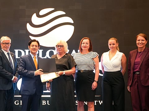 Javed Malik (2rd from left) with Sidsel Halvorsen, President Norwegian Business Council, Anne Lorgen Riise, Commercial Counsellor at Norway Embassy, Hege Bekkedal, Geir Owe Egge, and Carl-Petter Halvorsen at the Diplomatic Business Forum event in Dubai.