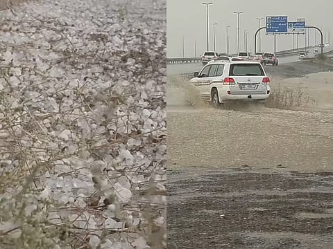 UAE weather alert: Hail, heavy rain hit Sharjah, Ras Al Khaimah, Fujairah; NCM issues flash flood warning