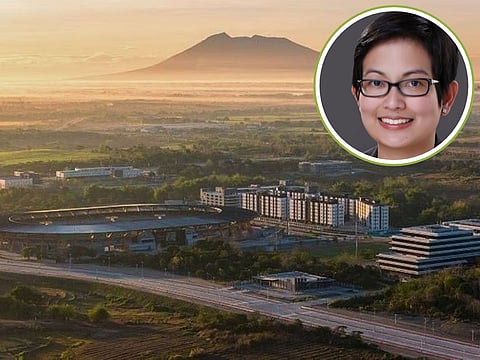 A view of the New Clark City, in Central Luzon, about 1 hour by car north of Manila, and ground zero of the planned AI-critical minerals hub in the Philipines. Inset, economist and ex-Finance Undersecretary Prof. Cielo Magno, known as an independent voice amid the raging "Pax Silica" debate in the Southeast Asian nation.