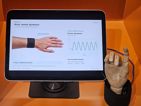 Wearable device displayed at the Future Health Summit, a pilot project by Khalifa University