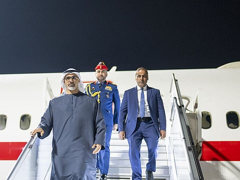 His Highness Sheikh Khaled bin Mohamed bin Zayed Al Nahyan, Crown Prince of Abu Dhabi, has arrived in Athens to begin an official visit to the Hellenic Republic.