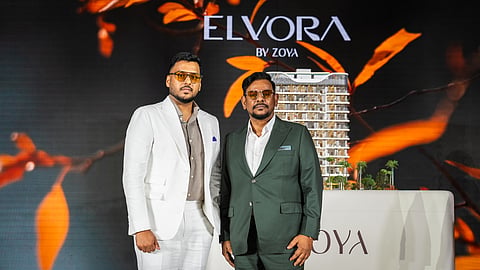 Farooq Khan (right), Chairman of Zoya Developments, and Shoaib Khan, CEO of Zoya Developments, at the launch of Elvora