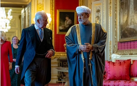 Sultan Haitham bin Tarik of Oman and UK's King Charles III.