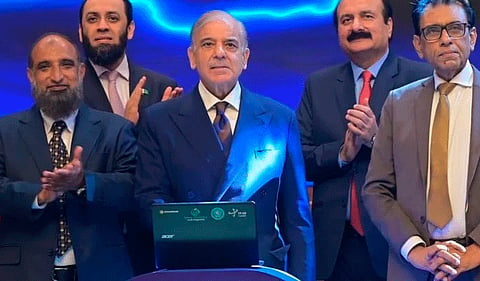 Prime Minister Shehbaz Sharif launches the PM Youth Chromebook Scheme during an event in Islamabad, October 25, 2026.