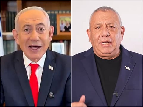Israeli Prime Minister Benjamin Netanyahu and his chief rival, former military chief Gadi Eisenkot (Photos/X/@netanyahu, @gadi_eisenkot)