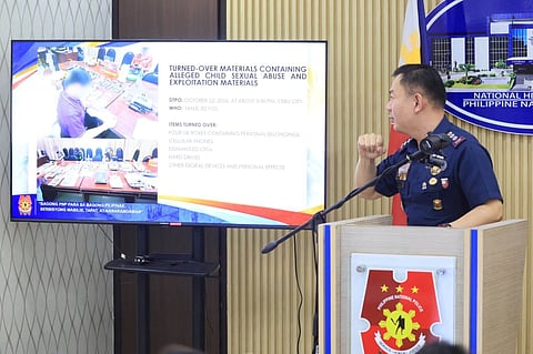 PNP spokesperson and Public Information Office acting chief police colonel Allen Rae Co providing updates on the ongoing investigation during a press briefing on October 26