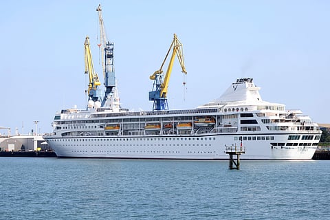 The Villa Vie Odyssey departed Belfast in October 2024 on an ambitious continuous voyage around the world.
