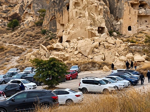 Three were killed and five others injured in rock collapse at Turkey's Cappadocia tourist site after heavy rainfall triggers disaster at the iconic Fairy Chimneys.