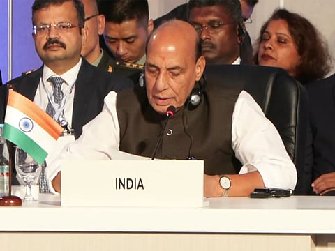 Defence Minister Rajnath Singh in Philippines (Photo/ANI)