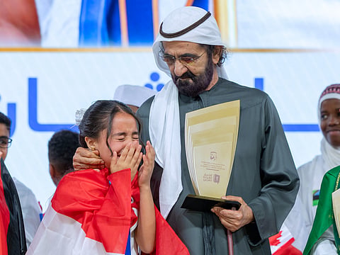 Tears were still streaming down the cheeks of Mayar Othman as she received the trophy from His Highness Sheikh Mohammed bin Rashid Al Maktoum