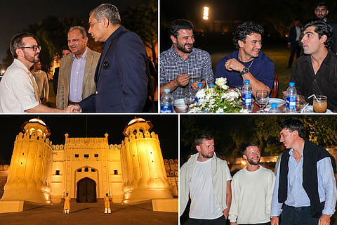 PCB Chairman Mohsin Naqvi hosts a grand reception for England, Sri Lanka and Pakistan cricketers at Lahore Fort.