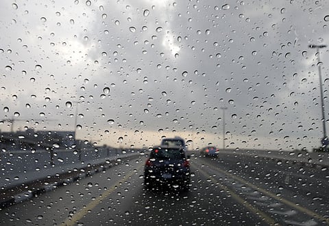 Drivers are advised to drive carefully due to slippery roads because of rainfall