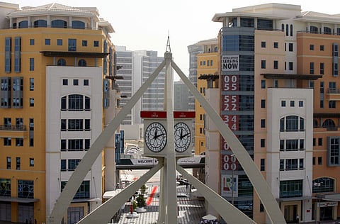 The cluster of buildings near the "Clock Tower" in Deira, Dubai housing the Dubai Economic Department services.