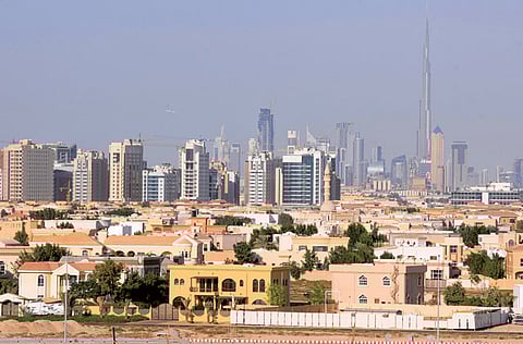 Villas in Dubai’s framed against the backdrop of skyscrapers. Photo for illustrative purposes only.