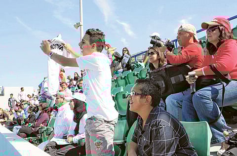 Fans enjoy the action at Abu Dhabi International Tennis Complex at Zayed Sports City