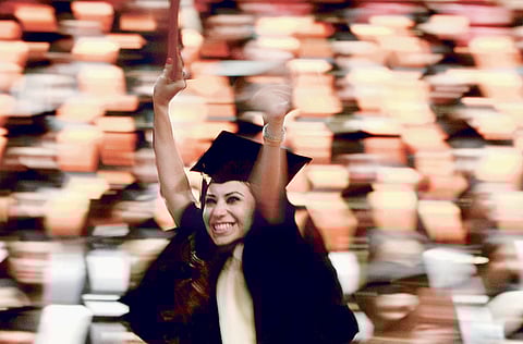 An American University of Sharjah student graduates.
