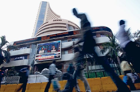 File image of the Bombay Stock Exchange. Consumer and investment activity needs to perk up for India to meet growth expectations.
