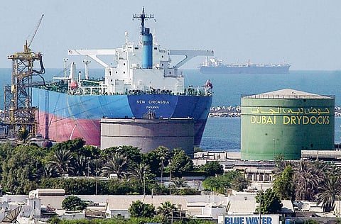 A ship berths in Dubai. UAE Ministry of Energy and Infrastructure has dedicated initiatives to care for and support seafarers in UAE..