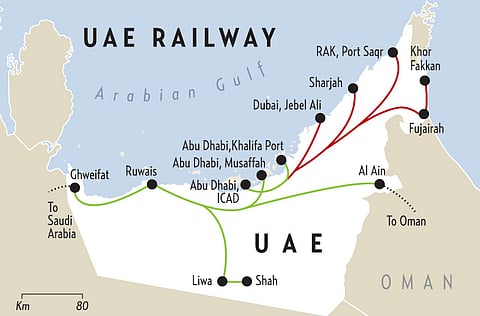 Source: Statement released by the organizers of ‘GulfRail 2012’; Map: Guillermo Munro/©Gulf News