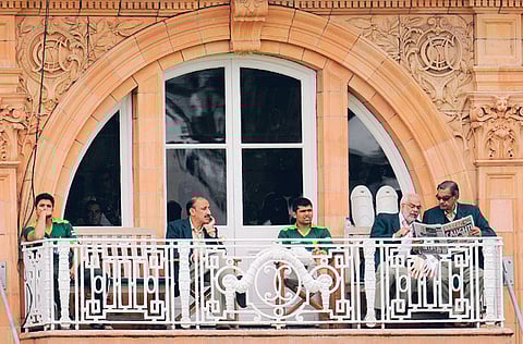 The famous players' balcony at the Lord's. The Marylebone Cricket Club (MCC), owners of the prestigeous venue, have thrown open their parking space for medical staff.