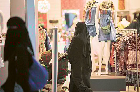 File photo: Women shop at a mall in Riyadh. Fawaz Alhokair, which owns the franchise for brands like Banana Republic and Zara, attributed the loss to portfolio optimization strategy and closure of non-performing stores.