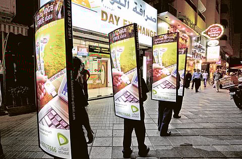 A moving advertisement at Al Rigga Street. Though advertising is seen as vital, ad budgets were the first to be slashed and media platforms, irrespective of whether they are traditional or digital, have felt the full force of the punch.