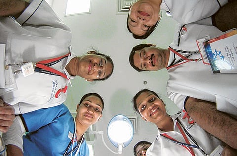 Nurses at the Lifeline Hospital in Abu Dhabi.