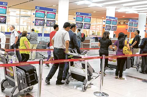 Passengers at Dubai International Airport. Tour operators are primarily targeting the mid-income group of tourists from the UAE.