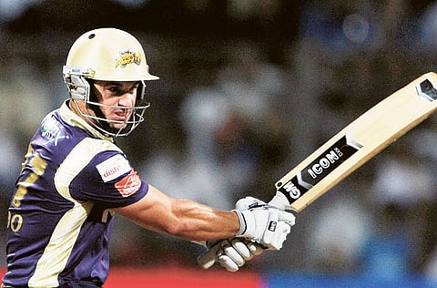 Been there, done that: Ryan Ten Doeschate cuts loose during his stint with Kolkata Knight Riders in the IPL.