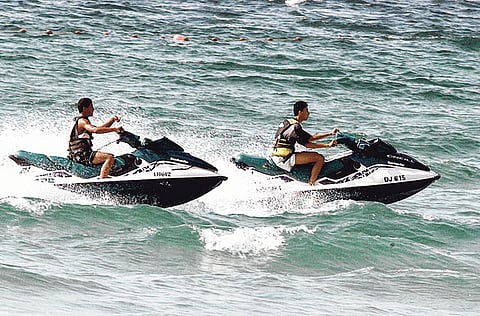 Dubai Police urged jet ski users to abide by the laws and ensure the availability of safety equipment such as life jackets as not wearing one is punishable by law with a Dh3,000 penalty.