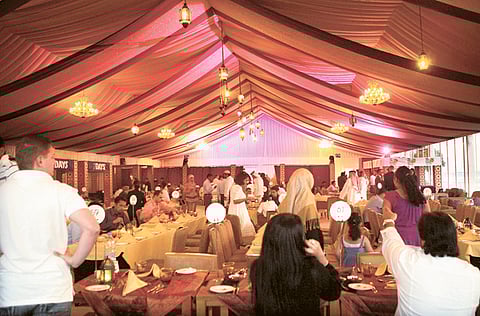 People in a Ramadan tent end their fast. Amjan and Dubai have cancelled all Ramadan tents permits in line with the COVID-19 safety guidelines. Photo for illustrative purpose only.