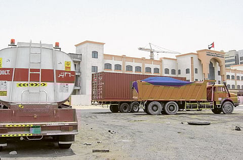 Large vehicles parked in Mussafah, Abu Dhabi. Picture for illustrative purposes only.