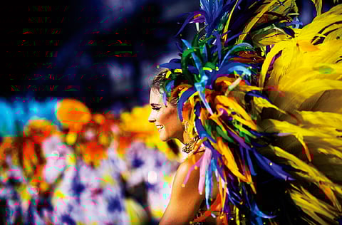 A participant at the legendary Rio Carnival.