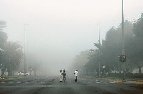 Foggy conditions in Abu Dhabi