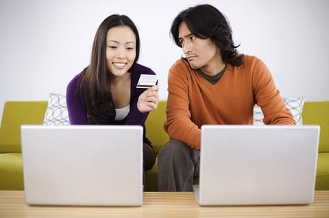 Couple shopping online