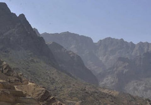 The Ghalila Mountains in Ras Al Khaimah where the injured Romanian woman was stranded before being rescued.