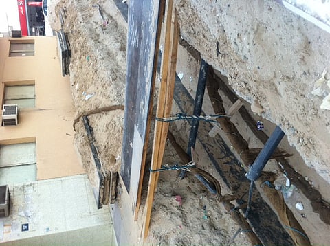 Residents in danger of falling into gaping hole