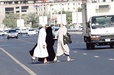 Pedestrians at times put their lives in danger by crossing roads at undesignated points. Picture for illustrative purposes only.
