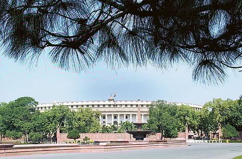 Indian Parliament House in New Delhi.