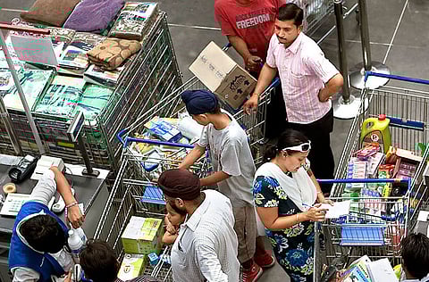 Consumer sentiment in India stayed put near a record low in July, weighed down by lower income and higher cost of living, according to a Reserve Bank of India survey.