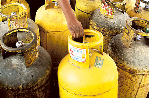 Gas cylinders loaded on a vehicle. Picture for illustrative purposes only.