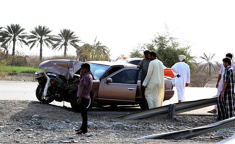 Accidents such as this one at Sur Al Arbi are a regular occurrence along the road to Salalah.