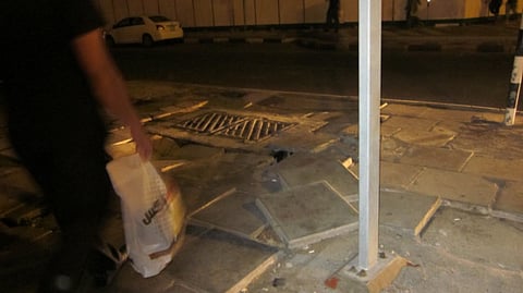 Low visibility and broken tiles a hazard to pedestrians