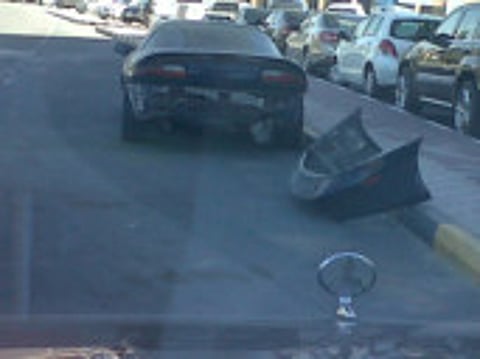 Abandoned car poses dangers to motorists